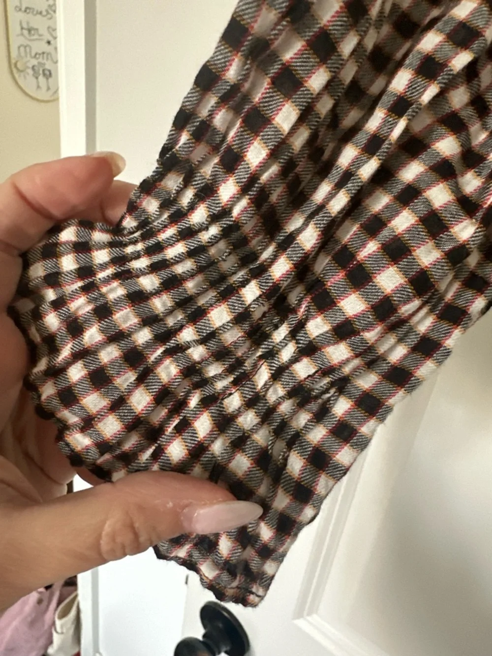 Doen Hardy Delphine Plaid Brown & White Gingham Ruffle Blouse - Picture 4 of 4